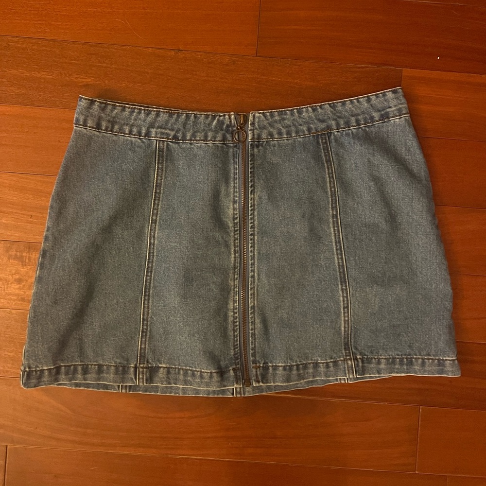 Denim altered state mini skirt